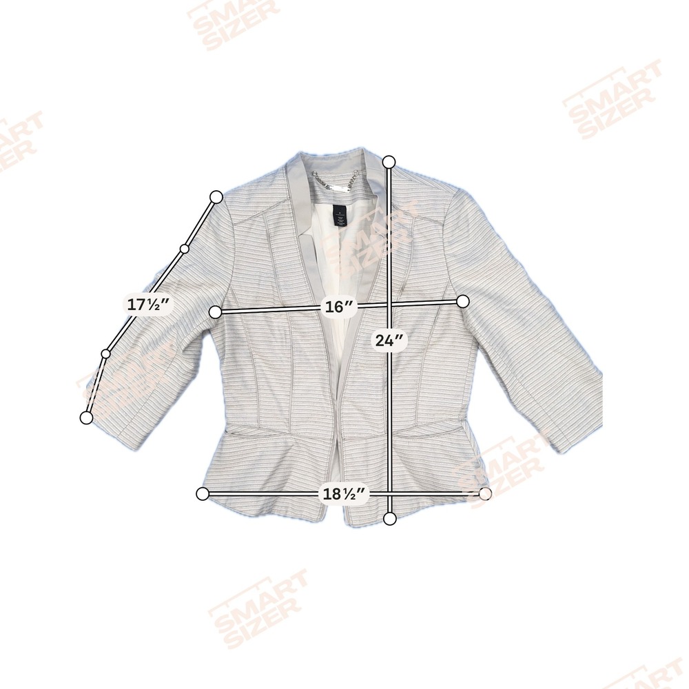White House Black Market Grey Metallic Textured Peplum Blazer Jacket Size 8 - Picture 6 of 6